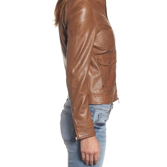 Lamarque Patch Pocket Leather Biker Jacket size S - Picture 3 of 8